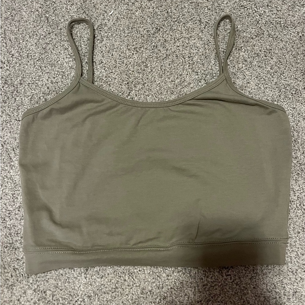 Green Amazon Cropped Tank Top